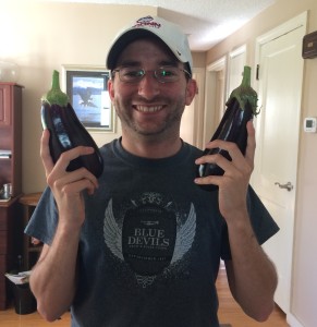 First eggplant harvest